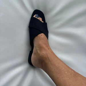 Women Shoes sandals slides slip on 38/7,5 black H&M